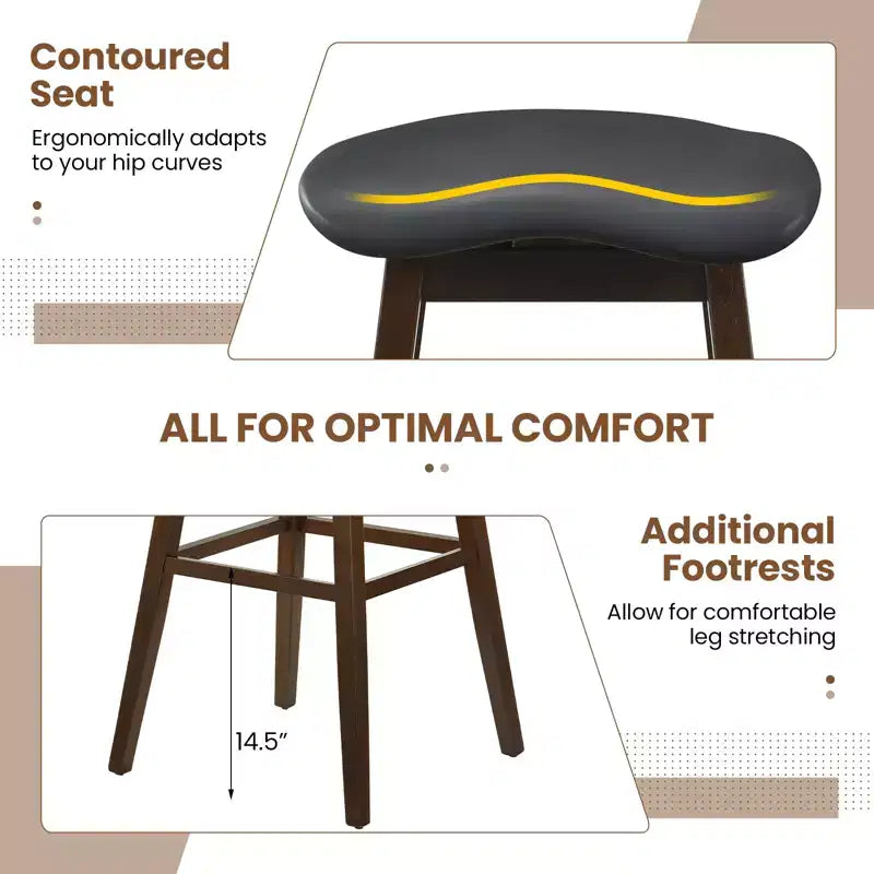 Lot de 2 tabourets de bar pivotants Costway 31 po avec siège rembourré profilé et repose-pieds