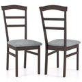 Costway Modern Dining Chairs Set of 2 w/ Rubber Wood Frame Hollowed Backrest for Kitchen