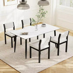 Lot de 4 chaises de salle à manger Costway en fausse fourrure de mouton, chaises de cuisine rembourrées avec cadre en bois, blanc