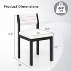 Lot de 4 chaises de salle à manger Costway en fausse fourrure de mouton, chaises de cuisine rembourrées avec cadre en bois, blanc