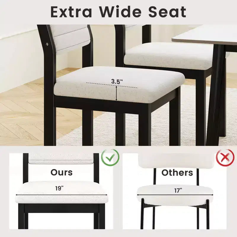 Lot de 4 chaises de salle à manger Costway en fausse fourrure de mouton, chaises de cuisine rembourrées avec cadre en bois, blanc