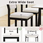 Lot de 4 chaises de salle à manger Costway en fausse fourrure de mouton, chaises de cuisine rembourrées avec cadre en bois, blanc