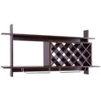 Costway Range-bouteilles mural avec porte-verres et étagère de rangement Décoration intérieure