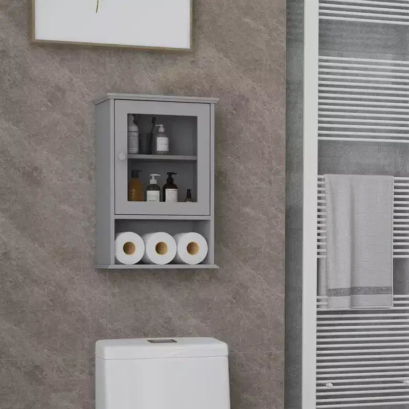 Costway Armoire Murale Salle de Bain Rangement Suspendu Pharmacie Étagère Réglable