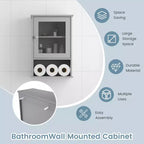 Costway Armoire Murale Salle de Bain Rangement Suspendu Pharmacie Étagère Réglable