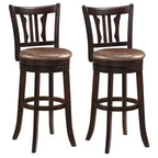 Costway 30 Bar Height Swivel Bar Stools Set of 2 w/Back & Faux Leather Seat