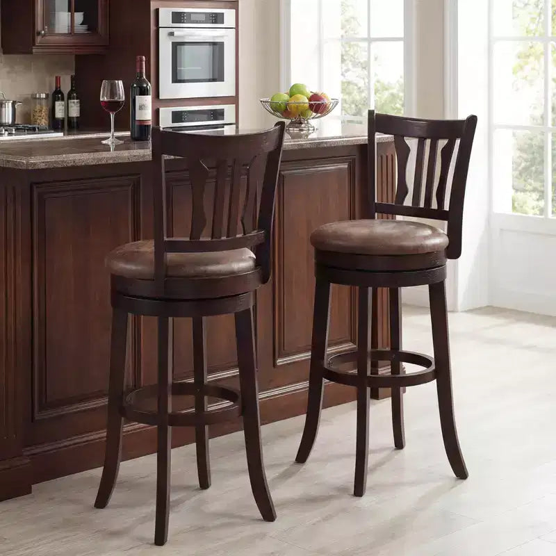 Lot de 2 tabourets de bar pivotants Costway de 76 cm de hauteur avec dossier et assise en similicuir