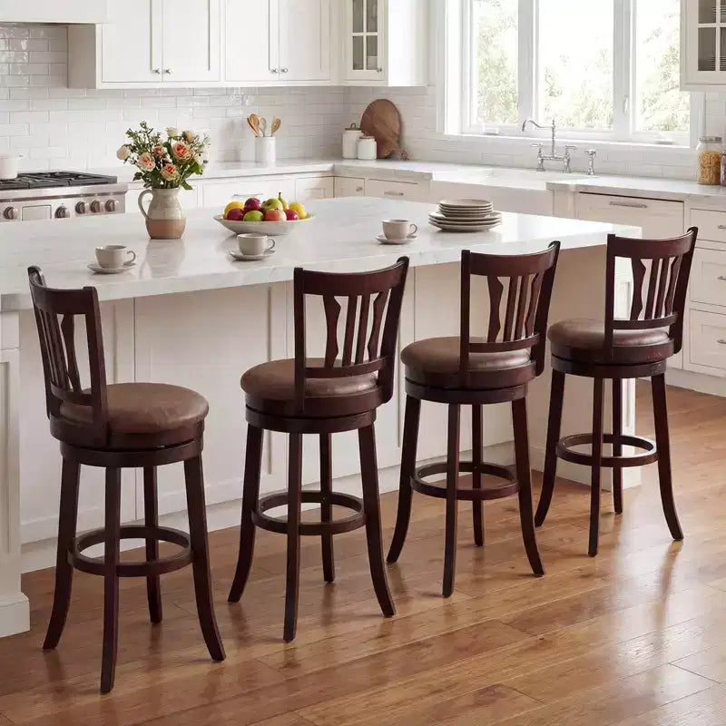 Lot de 2 tabourets de bar pivotants Costway de 76 cm de hauteur avec dossier et assise en similicuir
