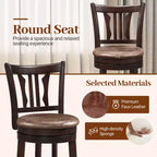 Lot de 2 tabourets de bar pivotants Costway de 76 cm de hauteur avec dossier et assise en similicuir