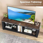 Meuble TV Costway avec lumières LED pour téléviseurs jusqu'à 65 pouces avec étagères réglables en verre trempé