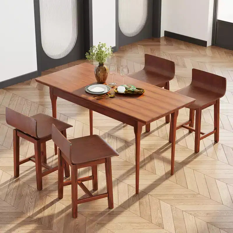Costway Chaise de Salle à Manger Pivotante, Lot de 2 Chaises de Cuisine en Bois Style Ferme, Chaises d'Appoint sans Accoudoirs