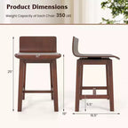 Costway Chaise de Salle à Manger Pivotante, Lot de 2 Chaises de Cuisine en Bois Style Ferme, Chaises d'Appoint sans Accoudoirs