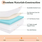 AMERLIFE Matelas en mousse à mémoire de forme pliable en 3, 6 pouces, avec housse amovible et lavable, pour invités, camping, dortoir et voyage, blanc