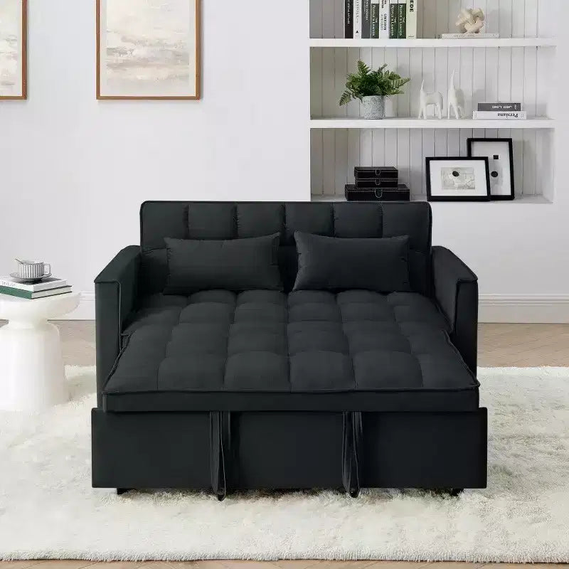 TUYOHW 55.43 Fauteuil-lit convertible, Canapé-lit pliant avec dossier réglable et lit gigogne, Canapés en velours pour salon et petit espace