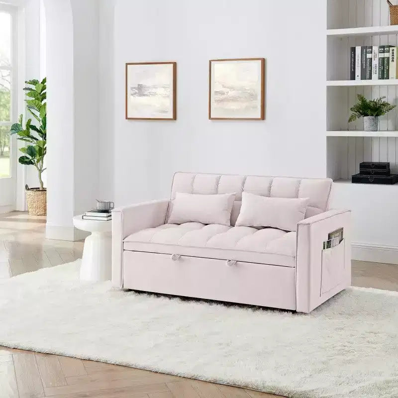 TUYOHW 55.43 Fauteuil-lit convertible, Canapé-lit pliant avec dossier réglable et lit gigogne, Canapés en velours pour salon et petit espace