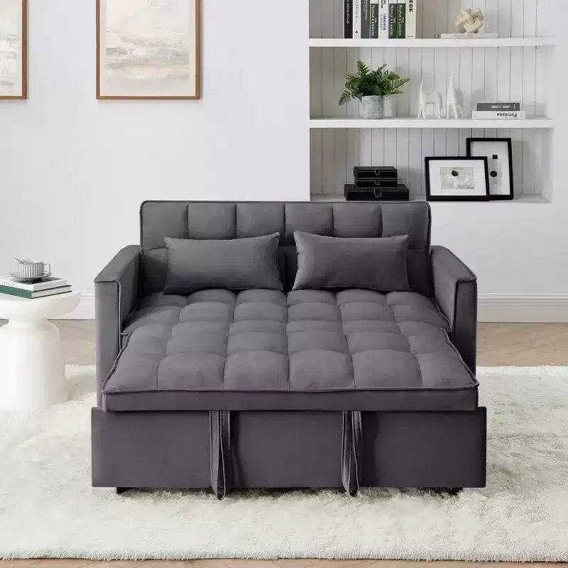 TUYOHW 55.43 Fauteuil-lit convertible, Canapé-lit pliant avec dossier réglable et lit gigogne, Canapés en velours pour salon et petit espace