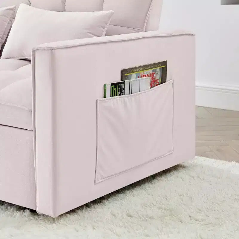 TUYOHW 55.43 Fauteuil-lit convertible, Canapé-lit pliant avec dossier réglable et lit gigogne, Canapés en velours pour salon et petit espace