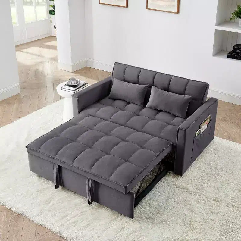 TUYOHW 55.43 Fauteuil-lit convertible, Canapé-lit pliant avec dossier réglable et lit gigogne, Canapés en velours pour salon et petit espace