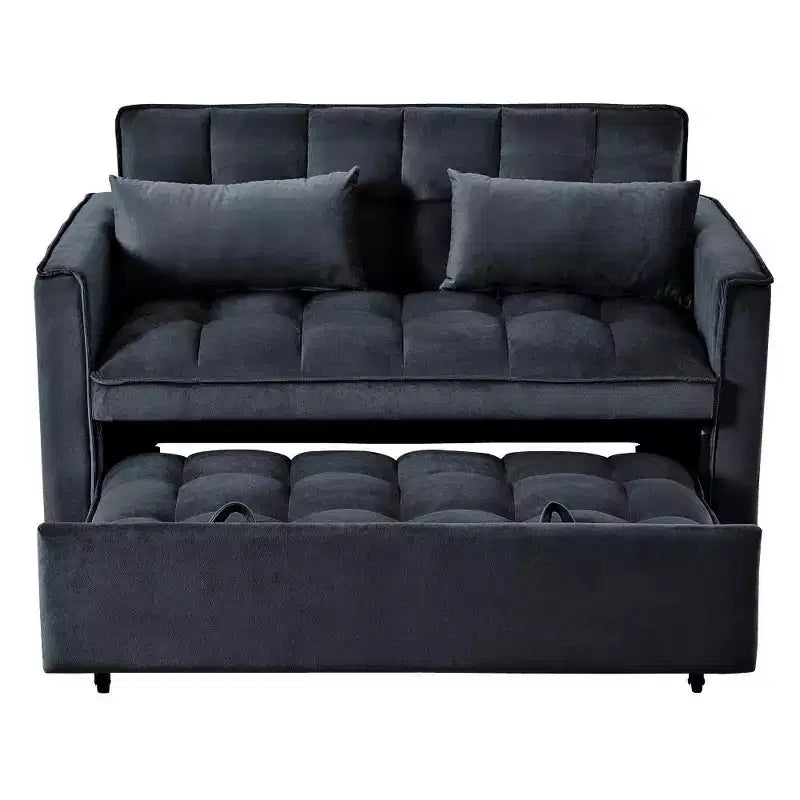 TUYOHW Canapé-lit convertible 3-en-1, canapé escamotable moderne avec dossier réglable et poches de rangement, causeuse en velours pour salon