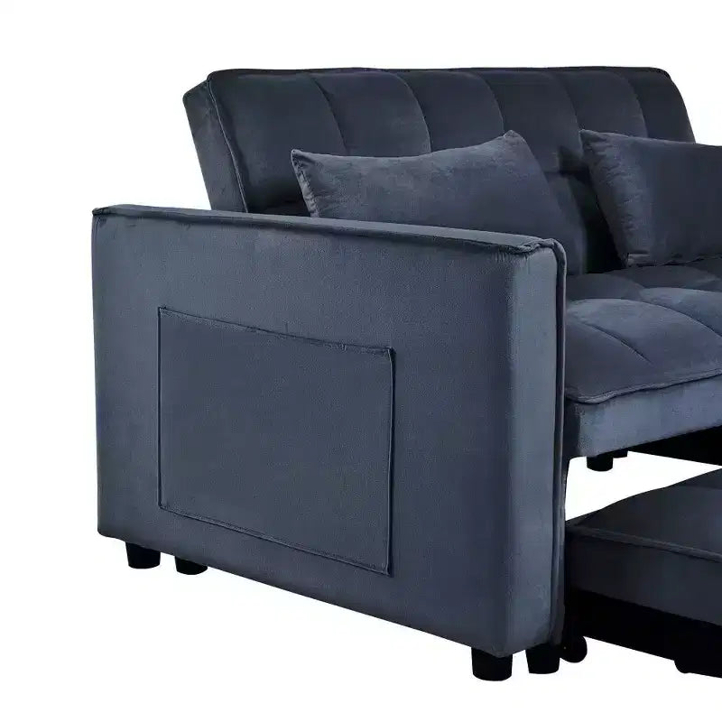 TUYOHW Canapé-lit convertible 3-en-1, canapé escamotable moderne avec dossier réglable et poches de rangement, causeuse en velours pour salon