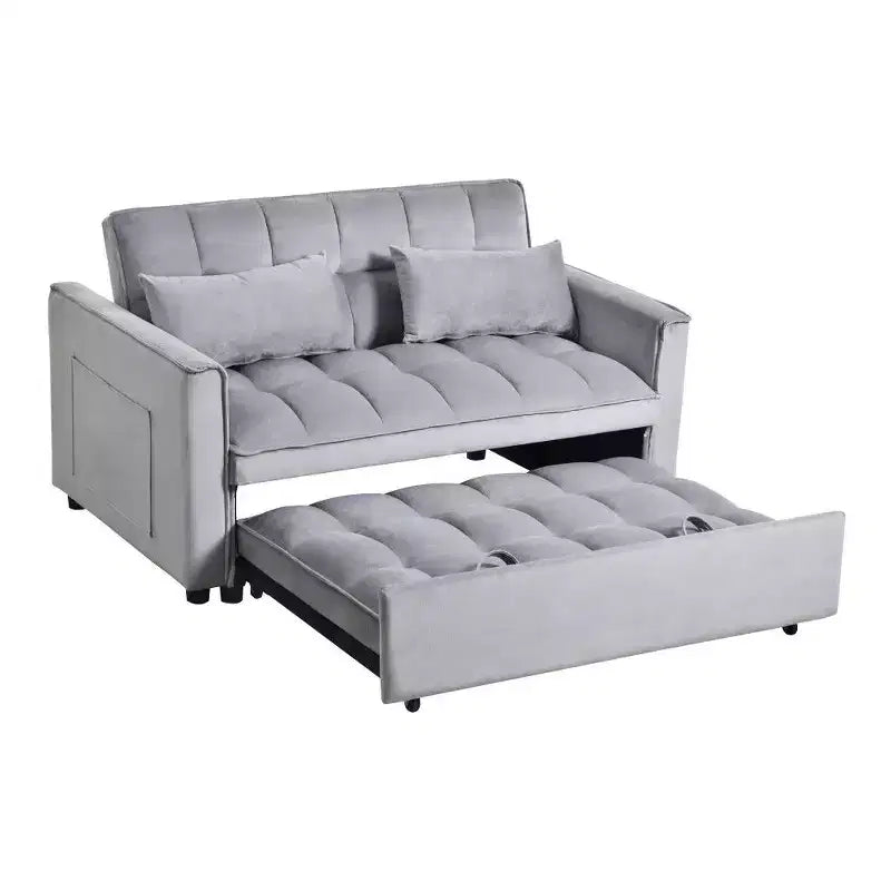 TUYOHW Canapé-lit convertible 3-en-1, canapé escamotable moderne avec dossier réglable et poches de rangement, causeuse en velours pour salon