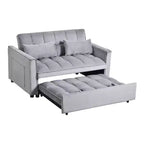 TUYOHW Canapé-lit convertible 3-en-1, canapé escamotable moderne avec dossier réglable et poches de rangement, causeuse en velours pour salon