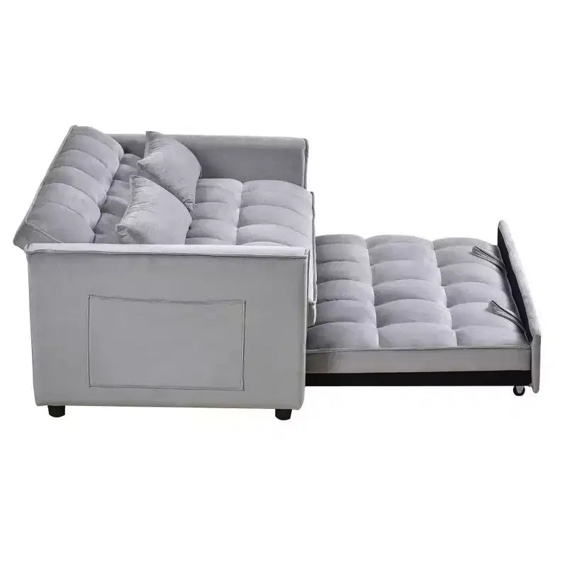 TUYOHW Canapé-lit convertible 3-en-1, canapé escamotable moderne avec dossier réglable et poches de rangement, causeuse en velours pour salon