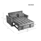 TUYOHW Canapé-lit convertible 3-en-1, canapé escamotable moderne avec dossier réglable et poches de rangement, causeuse en velours pour salon