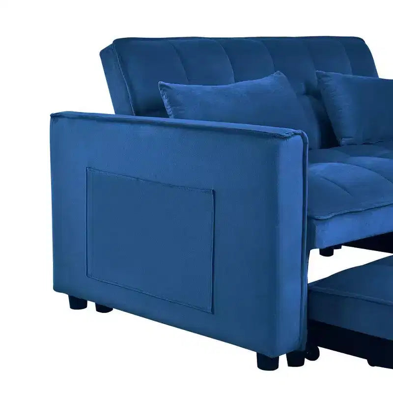 TUYOHW Canapé-lit convertible 3-en-1, canapé escamotable moderne avec dossier réglable et poches de rangement, causeuse en velours pour salon