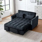 TUYOHW Canapé-lit convertible 3-en-1, canapé escamotable moderne avec dossier réglable et poches de rangement, causeuse en velours pour salon