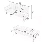 Canapé convertible pliable 70'' TUYOHW avec porte-gobelet et rangement latéral, en coton et lin, pour petits espaces
