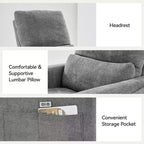 Canapé inclinable électrique Dyonery Power Swivel Rocker, petit canapé inclinable électrique avec ports USB et Type-C, fauteuil de crèche planeur avec support lombaire