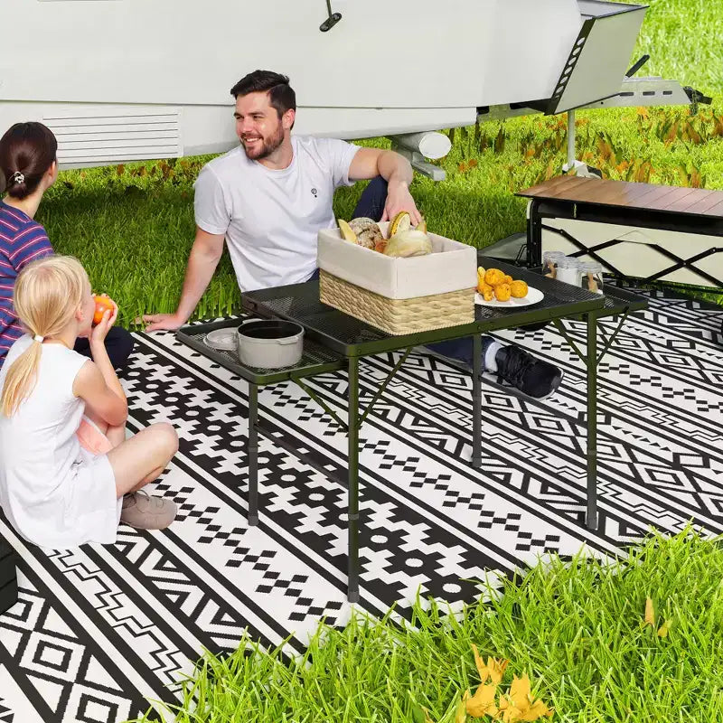 Table de camping pliante, table portable de 4,5 pieds avec 2 panneaux latéraux