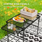 Table de camping pliante, table portable de 4,5 pieds avec 2 panneaux latéraux