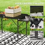 Table de camping pliante, table portable de 4,5 pieds avec 2 panneaux latéraux