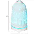 Diffuseur d'aromathérapie ultrasonique 100 ml, humidificateur d'huiles essentielles avec couvercle en céramique, 7 couleurs de lumières LED, minuterie, arrêt automatique sans eau pour la maison