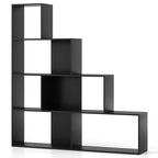 Étagère à 4 niveaux Costway avec 6 cubes de rangement, bibliothèque moderne géométrique en escalier de 162,5 cm de hauteur