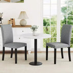 Lot de 4 chaises de salle à manger Costway, chaises Parson rembourrées en tissu, style moderne du milieu du siècle