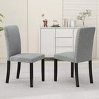 Lot de 4 chaises de salle à manger Costway, chaises Parson rembourrées en tissu, style moderne du milieu du siècle
