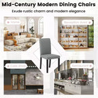 Lot de 4 chaises de salle à manger Costway, chaises Parson rembourrées en tissu, style moderne du milieu du siècle