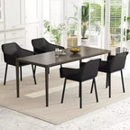 Lot de 4 Chaises de Salle à Manger Modernes en Plastique Costway, Fauteuils de Cuisine avec Dossier en Maille Respirante