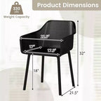 Lot de 4 Chaises de Salle à Manger Modernes en Plastique Costway, Fauteuils de Cuisine avec Dossier en Maille Respirante