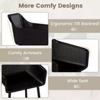 Lot de 4 Chaises de Salle à Manger Modernes en Plastique Costway, Fauteuils de Cuisine avec Dossier en Maille Respirante
