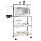 Karl Home 3 Layer Adjustable Kitchen Bakers Rack Microwave Oven Stand Storage Cart, Silver Powder