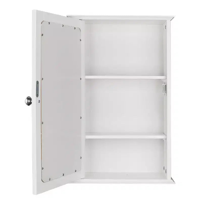 Karl Home Armoire murale de salle de bain avec miroir et étagère, porte simple, blanche