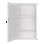 Karl Home Armoire murale de salle de bain avec miroir et étagère, porte simple, blanche
