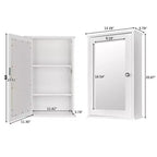 Karl Home Armoire murale de salle de bain avec miroir et étagère, porte simple, blanche