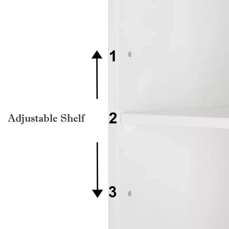 Karl Home Armoire murale de salle de bain avec miroir et étagère, porte simple, blanche