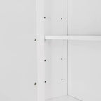 Karl Home Armoire murale de salle de bain avec miroir et étagère, porte simple, blanche