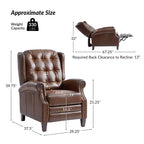 Fauteuil inclinable électrique en cuir véritable Silvia avec pieds en bois massif|ARTFUL LIVING DESIGNS